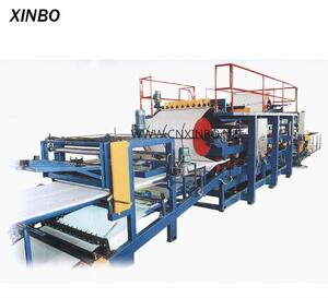 Color steel high quality eps / rock wool roll forming sandwich panel machine