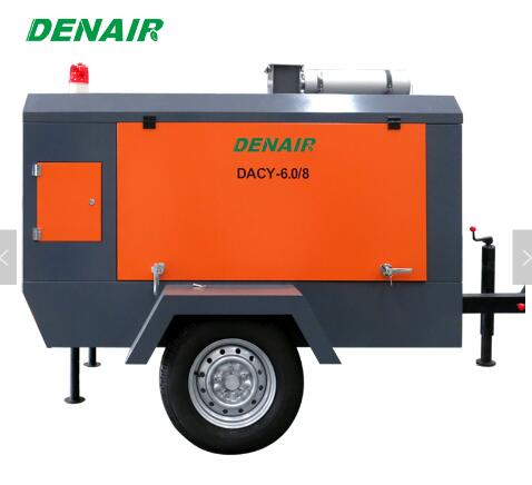 7 bar screw mobile diesel air compressor
